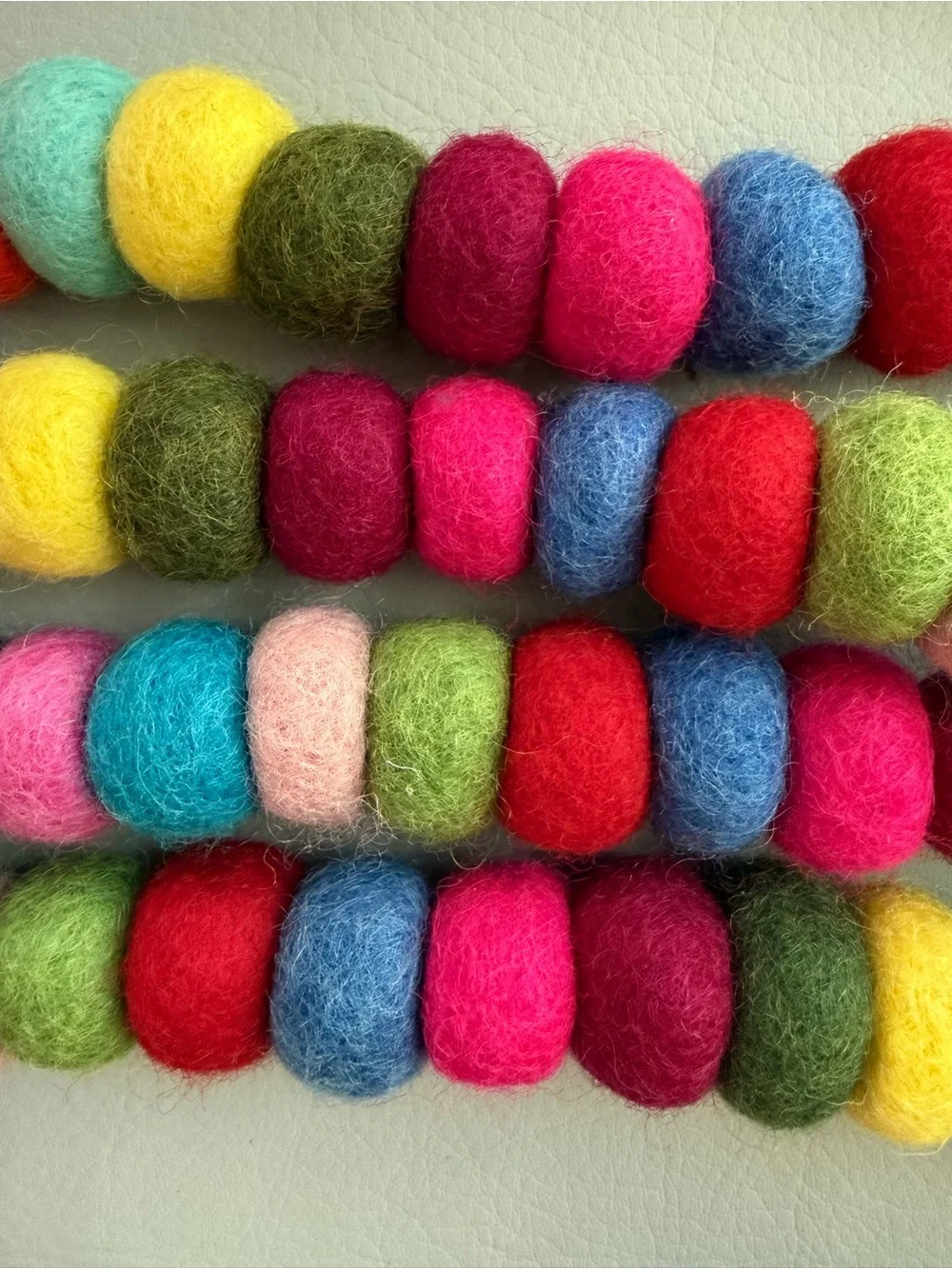 Trader Joe’s Christmas Rainbow Wool Garland 9 Feet Long - SET OF 5 Garlands